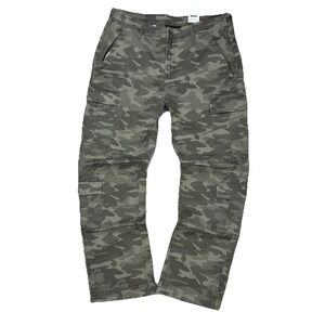Y2K No‎ Boundaries Cargo Pants Paratrooper Tapered Skater Mens 36x32 Camo